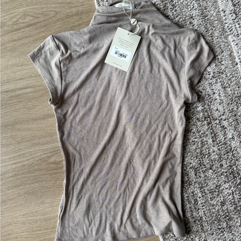 Bohme Taupe Short Sleeve Top